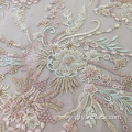 Light Color Handwork Beaded Bridal Dress Fabric